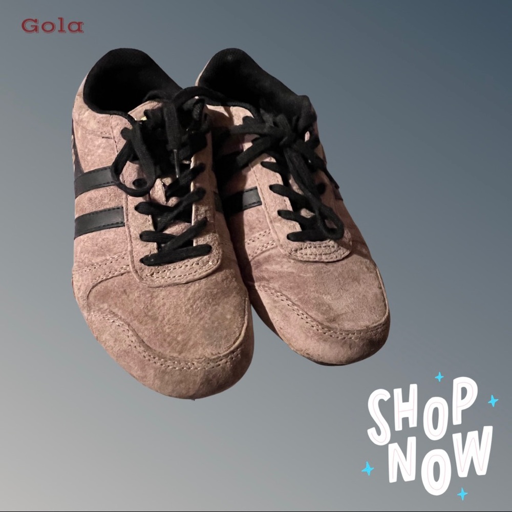 Gola Suede Sneakers in Taupe with Black Stripes